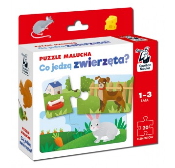 Puzzle malucha. Co jedzą zwierzęta?